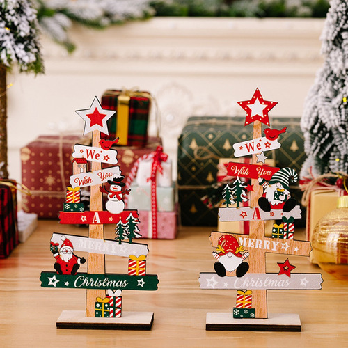 Cartel De Navidad Decorativo De Madera Para Escritorio