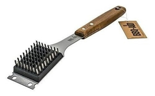 Barbecue Grill Brush And Scraper  Mango De Madera Grande Ext