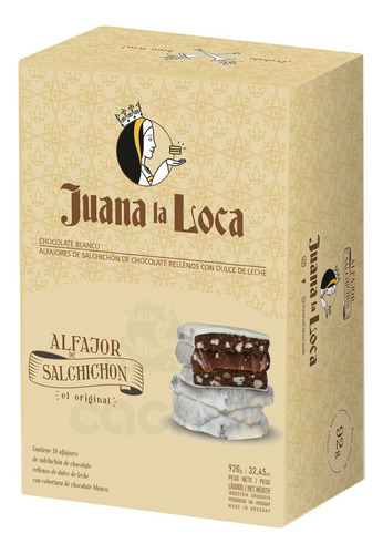 Alfajor Juana La Loca Salchichón Chocolate Blanco Caja 10 92