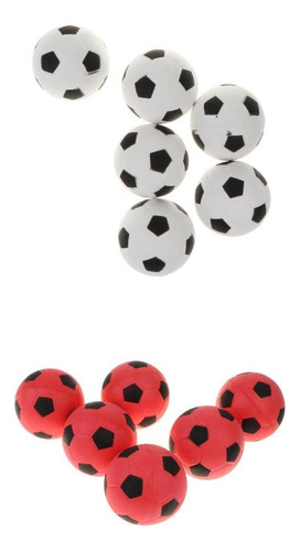 12 Balones De Fútbol Mini Eva De 2,4 Pulgadas, Blanco/rojo [