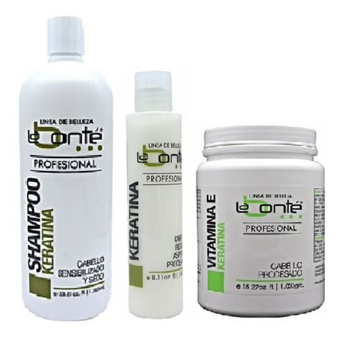 Kit Labonte Shampoo Keratina 1 L,vitamina E 1k+keratina 240m