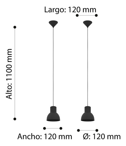 Lampara Colgante X2 Acero Negro Capoliveri-e 206363m
