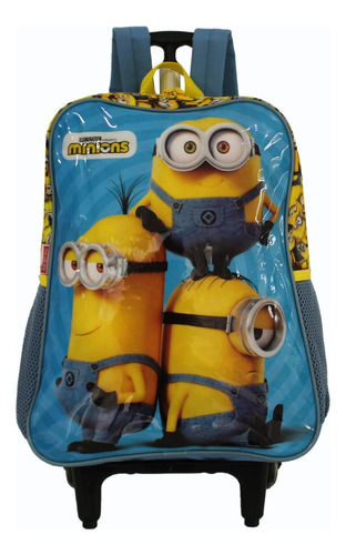 Mochila Infantil E Juvenil Com Rodinhas Escolar Dos Minions Cor Amarelo