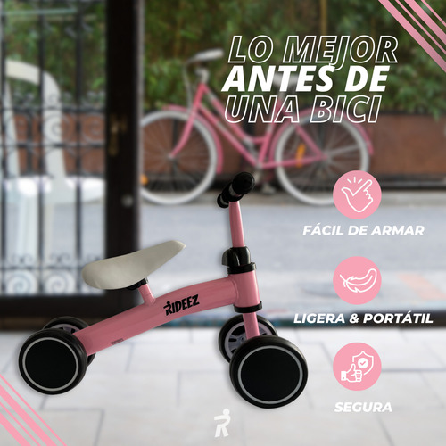 Rideez C Montable Bici Bebe Bicicleta Equilibrio sin pedal Baby Bike Balance Entrenadora Nino Niña Color Rosa