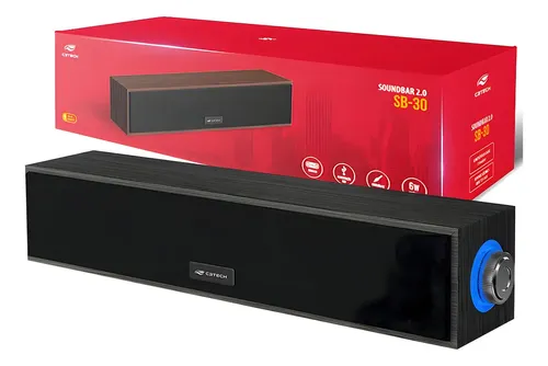 Soundbar 2.0 C3Tech 6W Conexão P2 USB Preto | MercadoLivre