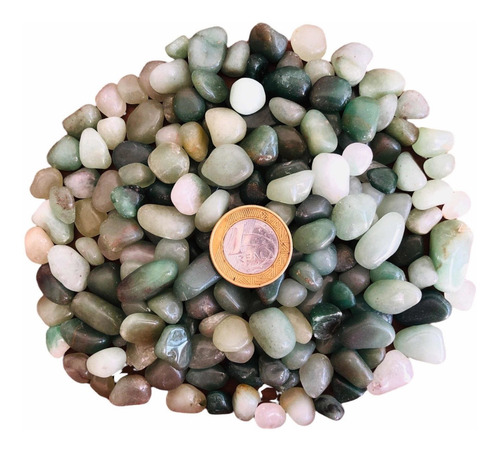 Pedra Natural Quartzo Verde Rolada Polida 0,5-1cm - 250g