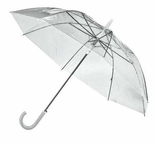 Guarda Chuva Sombrinha Longa Auto Cristal Transparente 57cm