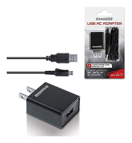 Dreamgear Usb Adaptador De Ca Para Sus Nuevos 3ds Xl Y 3ds X