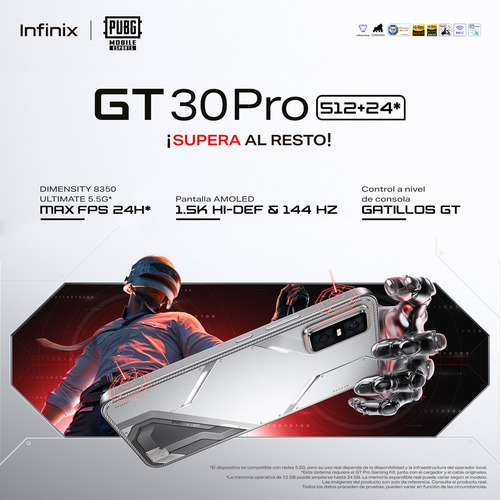Infinix Gt 30 Pro 5g Dual Sim 256 Gb Negro 12 Gb Ram Destello Oscuro