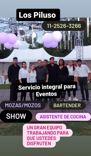 Mozos ,mozas , Asistente De Cocina, Show Bartender, Barback 