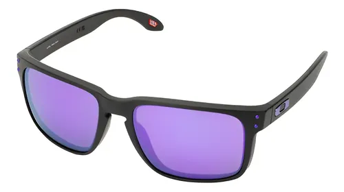 Óculos De Sol Oakley Holbrook Xl Matte Black Warm Grey Prizm Cor Preto/Roxo