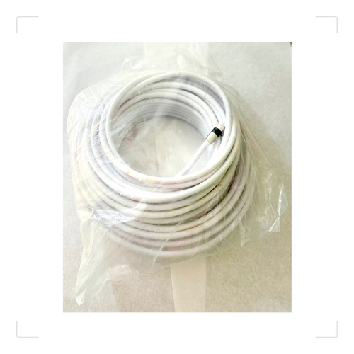 Cable Rg6 blanco Metro Rg06, antena de TV crimpada coaxial de 25 m