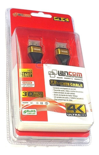 Cable Hdmi 2.0 De 1 Metro 4k 3d Lancom Ultra Hd Conector 24k