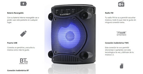 Parlante Portátil S22 Black Point