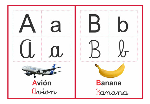 Abecedario A-z 4 Tipos De Letras C/ Imagen Real Pdf