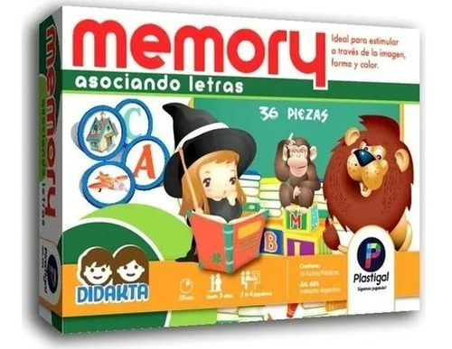 Juego De Mesa Memory Asociando Letras Plastigal Didakta