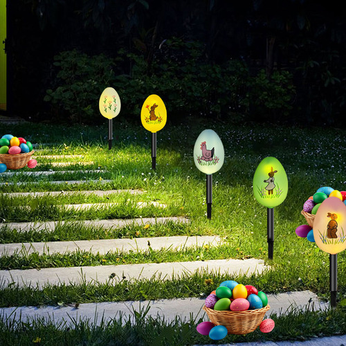 Luces Solares Led De Pascua Clásicas Pintadas Con Huevos De