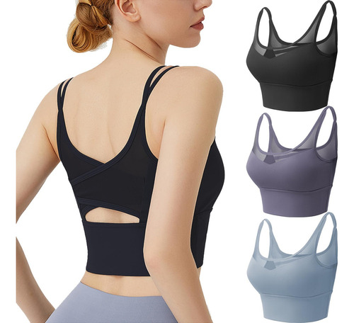 3pcs Sosten Deportivo Para Mujer Con Espalda Cruzada [u]