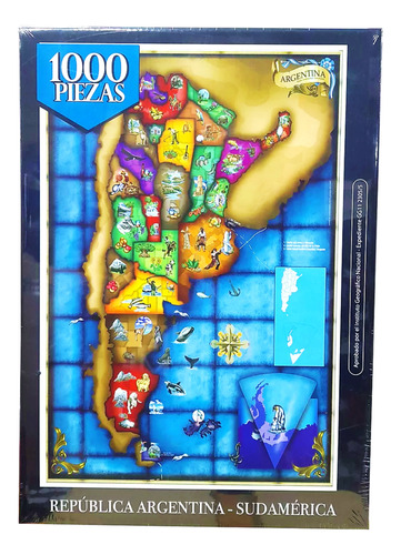 Puzzle X 1000 Mapa República Argentina Cla Fd176000-1