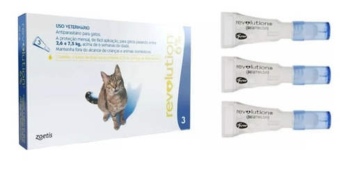 Combo Revolution Gato 45 Mg 2,6 A 7,5 Kg 3 Pipetas