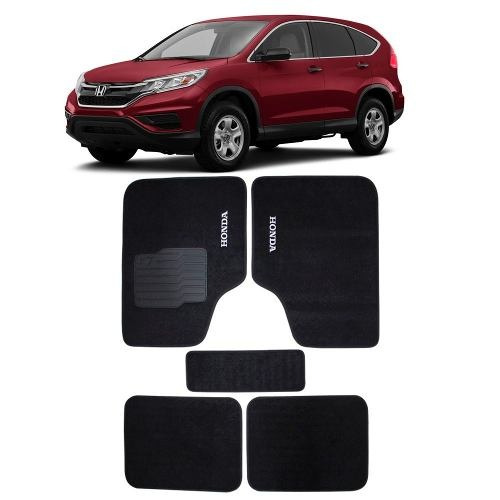 Tapete Carro Carpete Bordado Preto Honda Crv Todos