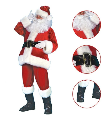 Traje De Navidad Santa Franela De Lujo Para Hombre A