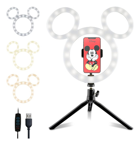 ~? Disney Mickey Mouse Ring Light- 12 Pulgadas Led Ring Ligh