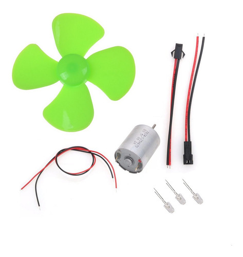 Kit Mini Generador Eolico Didactico Helice 10cm Con Leds