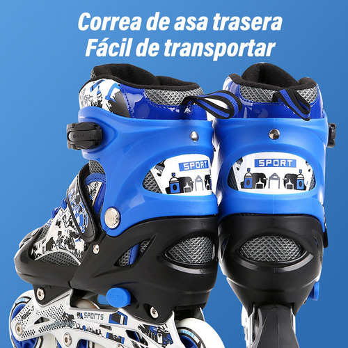 Patines En Linea De 4 Ruedas Luces Para Niños Con Protección