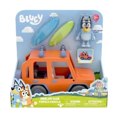 Imagen 1 de 8 de Bluey Auto Familiar Heeler 4 Wd Con Personaje Color Naranja