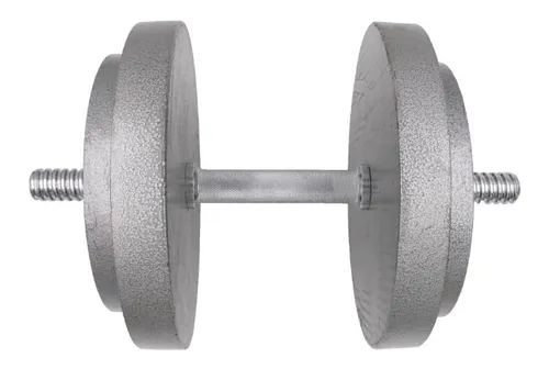 Mancuerna Discos 15 Kg Aprox Barra Corta Kit Importado Cuota