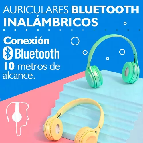 Auriculares Inalambricos Bluetooth Sd Usb Radio Fm Microfono