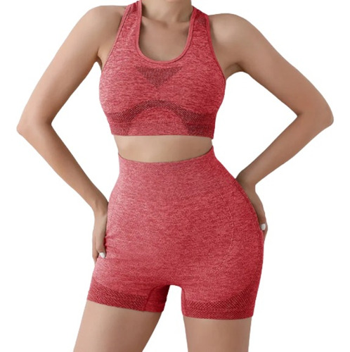 Conjunto Yoga, Mujer Legging, Top Sujetador, Short Push Up