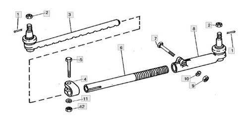 Imagen 2 de 8 de Extremo De Direccion Hembra 1 1/8-12 John Deere 2530/2730