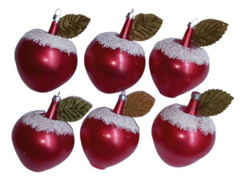 Esferas Navideñas Decoración Vidrio Forma Manzana 18pzas 