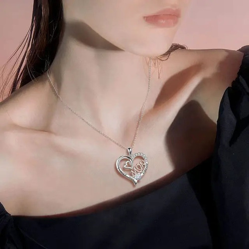 El Mejor Para El Dia De Madres Collar Y Dije De Plata Color Plateado