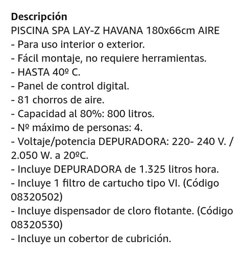 Jacuzzi Hidromasaje Lay Z Spa Habana