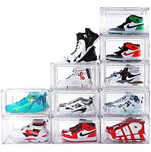 Paquete De 10 Cajas De Zapatos Transparentes, Apilables, Par