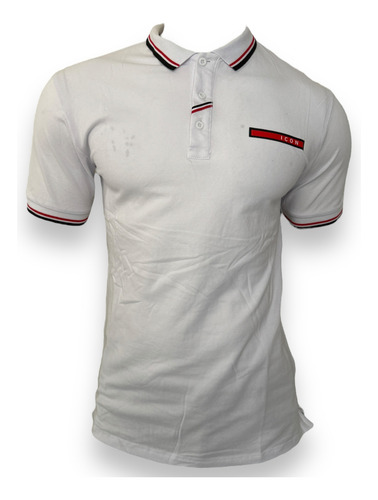 Playera Moderna Hombre Cuello Polo Franja Icon Slim Premium