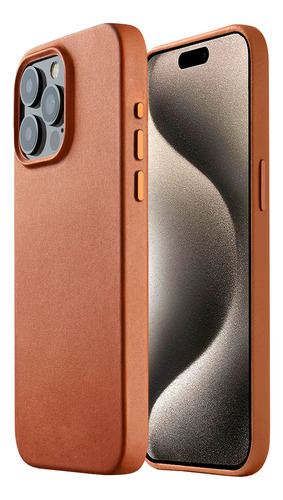 Funda Leather Case Magsfe Para iPhone 15 Pro