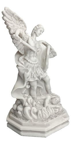 Imagen del arcángel San Miguel de mármol blanco de 22 cm