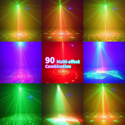 Dj Party Lights Escenario Proyector Láser Rgb Sonido