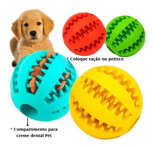 Bolinha Brinquedo Multifuncional Porta Petisco Pasta +brinde