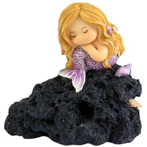 4314 Sirena Pensativa Figurines, Rosa, Negro, Carne, Mo...