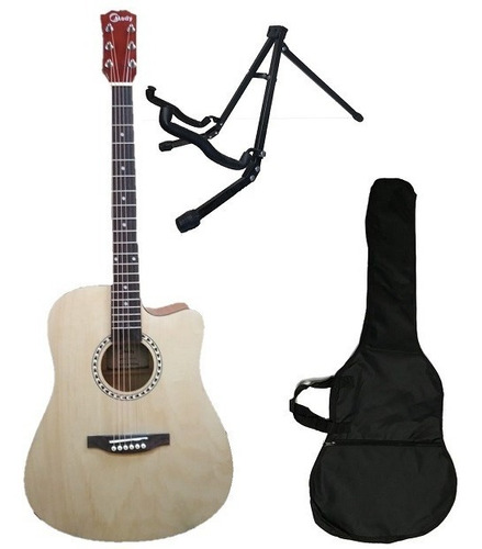 Guitarra Acustica 40 Pulgadas Mod. N°1 + Funda Y Atril