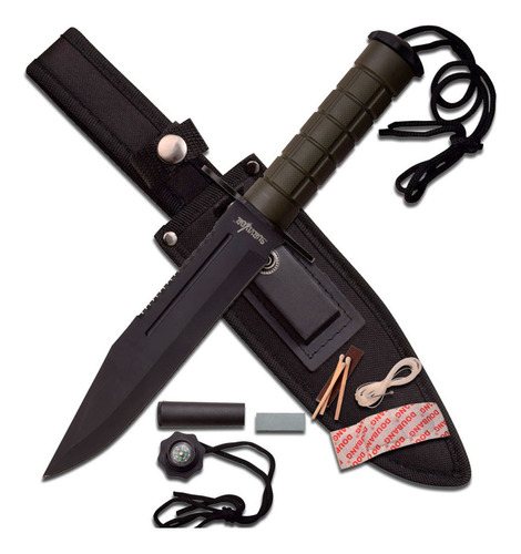 Cuchillo Supervivencia 30cm Campismo Scout Survivor Hk-786bk