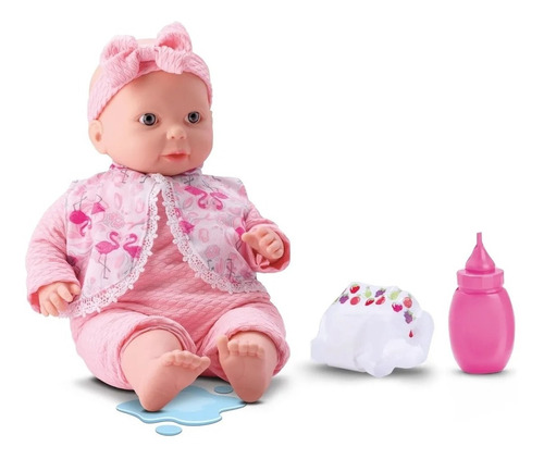 Boneca Bebe Recém Nascida Xixizinho Faz Xixi Com Acessórios 