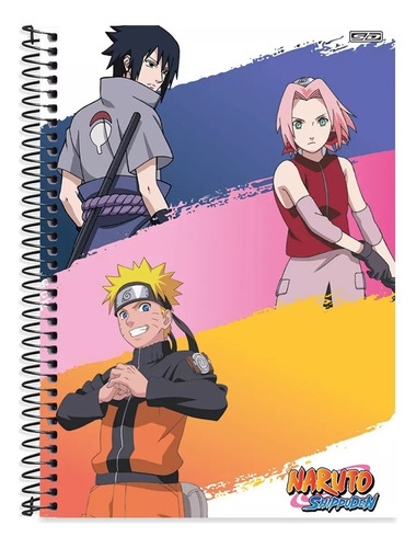 Kit 2 Cadernos Naruto Shippuden Espiral 160fls São Domingos