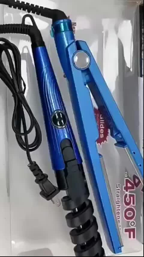 Kit De Plancha Alaciadora 450° +tenaza Rizadora Cabello Pelo