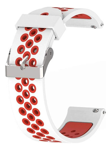 Pulseira Light Compatível Haiz 44mm My Watch S Echo Hz-gt5d Cor Branca/vermelha